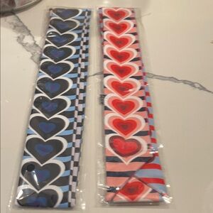 Heart Pattern Twilly wrap on a bag handle or use in your hair